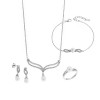 Σετ Γυναικείο Senza από ασήμι 925, Κολιέ, βραχιόλι, δαχτυλίδι και σκουλαρίκια με μαργαριτάρι - SSR3853SR