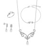 Σετ Γυναικείο Senza από ασήμι 925, Κολιέ, βραχιόλι, δαχτυλίδι και σκουλαρίκια με μαργαριτάρι - SSR3855SR