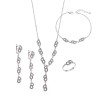 Σετ Γυναικείο Senza από ασήμι 925, Κολιέ, βραχιόλι, δαχτυλίδι και σκουλαρίκια με λευκά ζιργκόν - SSR3859SR