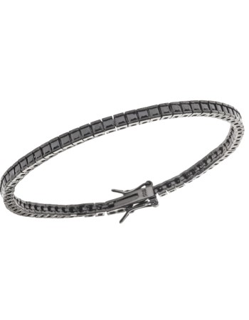 Βραχιόλι UNISEX Senza από ασήμι 925, Ριβιέρα με μαύρα ζιργκόν - SSR3903BK