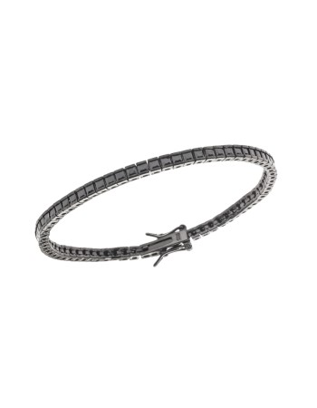 Βραχιόλι UNISEX Senza από ασήμι 925, Ριβιέρα με μαύρα ζιργκόν - SSR3903BK