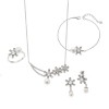 Σετ Γυναικείο Senza από ασήμι 925, Κολιέ, βραχιόλι, δαχτυλίδι και σκουλαρίκια με μαργαριτάρι - SSR3904SR