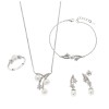 Σετ Γυναικείο Senza από ασήμι 925, Κολιέ, βραχιόλι, δαχτυλίδι και σκουλαρίκια με μαργαριτάρι - SSR3909SR