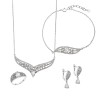 Σετ Γυναικείο Senza από ασήμι 925, Κολιέ, βραχιόλι, δαχτυλίδι και σκουλαρίκια με ζιργκόν - SSR3912SR