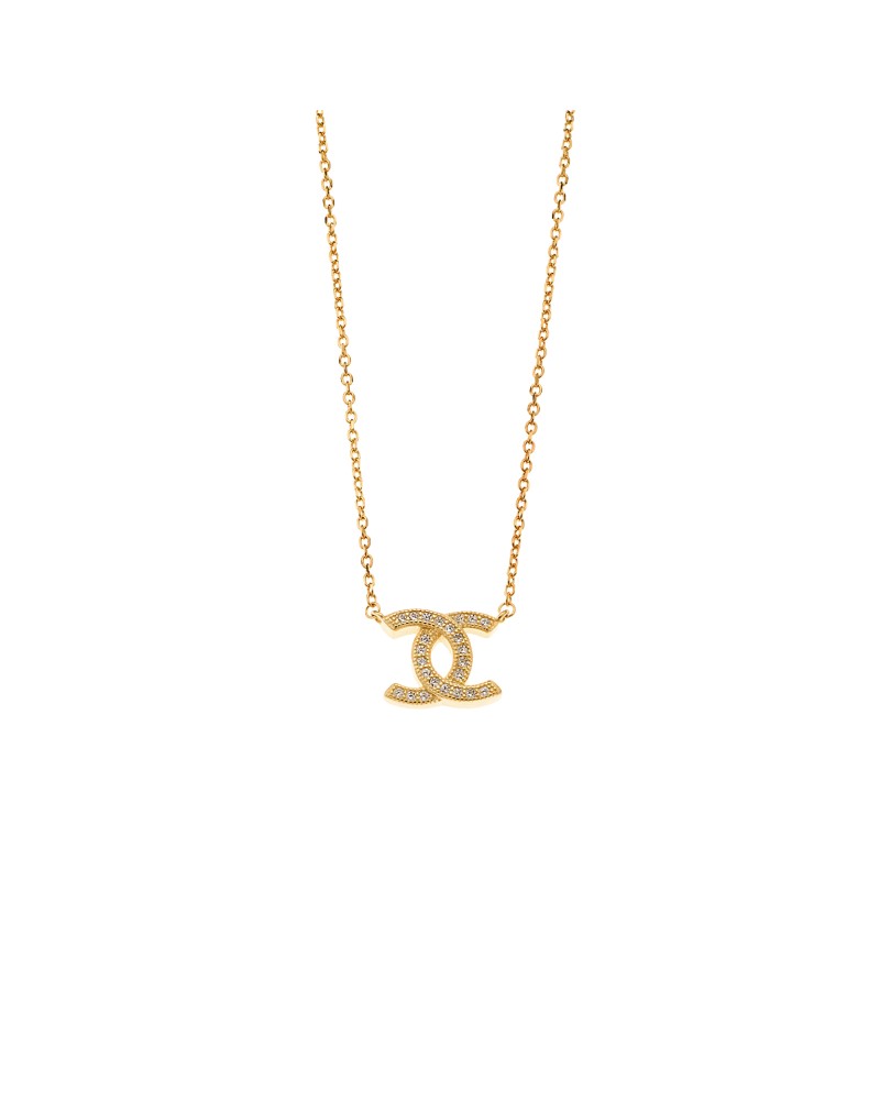 Κολιέ Senza από επιχρυσωμένο ασήμι 925, με λευκά ζιργκόν - SSR3916GD