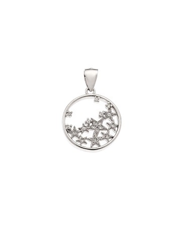 Μοτίφ Senza από ασήμι 925, με αστέρια και λευκά ζιργκόν - SSR3927SR