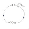 Βραχιόλι Senza από ασήμι 925, κύκλοι με λευκά ζιργκόν και μπλε πέτρες - SSR3949SBL