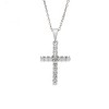 Μενταγιόν Senza από ασήμι 925, σταυρουδάκι με λευκά ζιργκόν - SSR3988SR