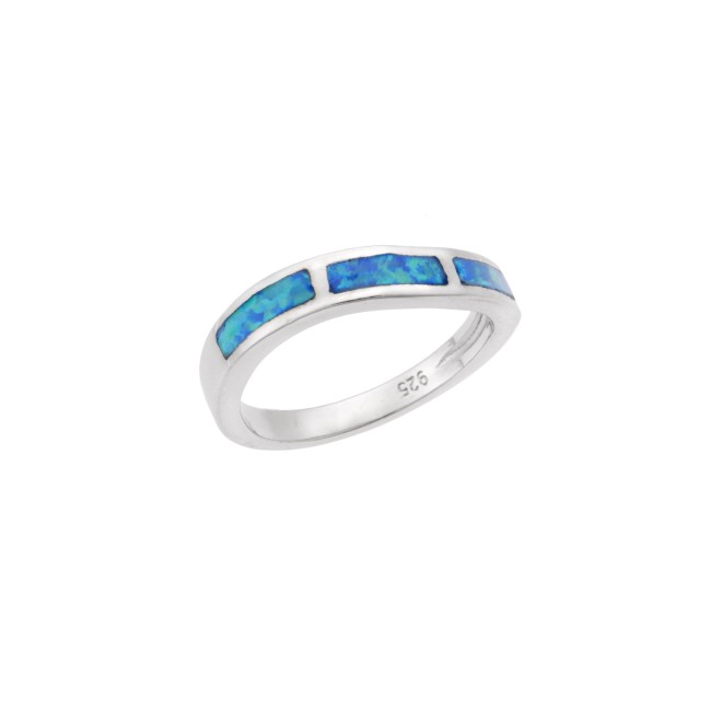 Δαχτυλίδι Senza από ασήμι 925, κυματιστό βεράκι με Opal - SSR4003