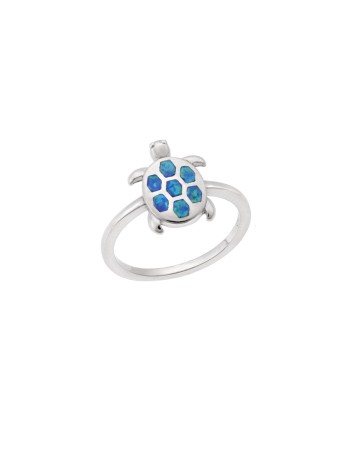 Δαχτυλίδι Senza από ασήμι 925, χελωνίτσα με Opal - SSR4012