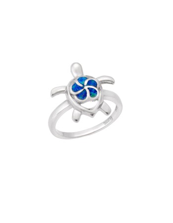 Δαχτυλίδι Senza από ασήμι 925, χελωνίτσα με Opal - SSR4013