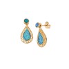 Σκουλαρίκια Senza από επιχρυσωμένο ασήμι 925, σταγόνα με Opal και μαίανδρο - SSR4042GOP