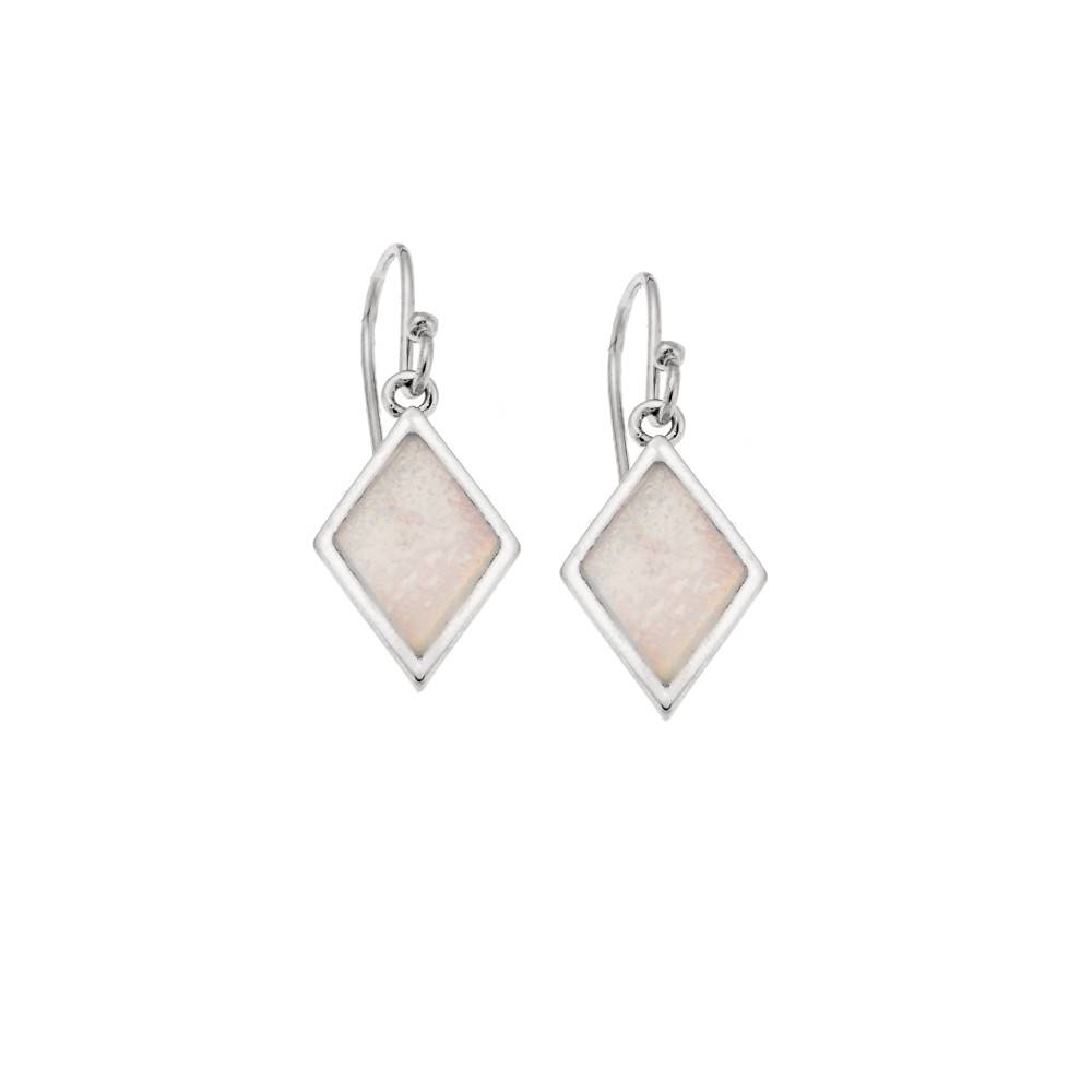 Σκουλαρίκια Senza από ασήμι 925, ρόμβος με Opal - SSR4056SWH