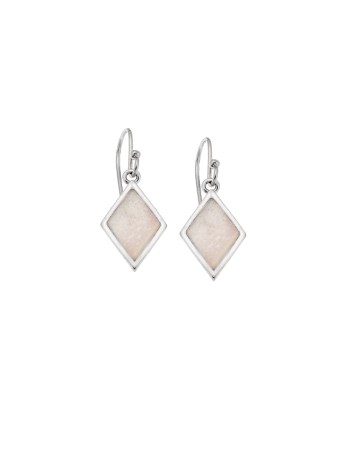 Σκουλαρίκια Senza από ασήμι 925, ρόμβος με Opal - SSR4056SWH