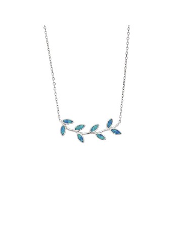Κολιέ Senza από ασήμι 925, κλαδάκι με Opal - SSR4060SOP