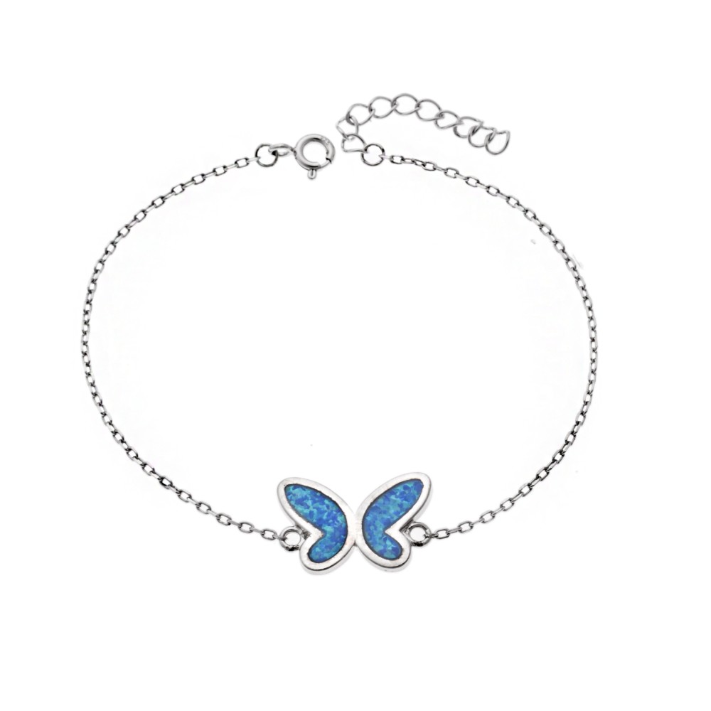 Βραχιόλι Senza από ασήμι 925, πεταλούδα με Opal - SSR4064SOP