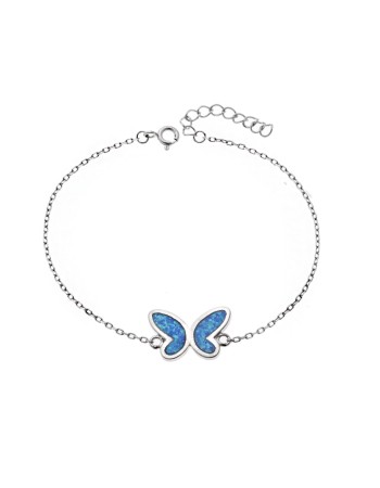 Βραχιόλι Senza από ασήμι 925, πεταλούδα με Opal - SSR4064SOP