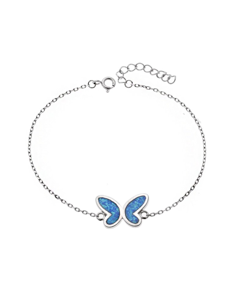 Βραχιόλι Senza από ασήμι 925, πεταλούδα με Opal - SSR4064SOP