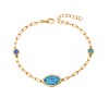 Βραχιόλι Senza από επιχρυσωμένο ασήμι 925, με τριπλό σχέδιο Opal - SSR4066GOP
