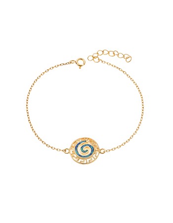 Βραχιόλι Senza από επιχρυσωμένο ασήμι 925, Σπείρα με Opal και μαίανδρο - SSR4080GOP