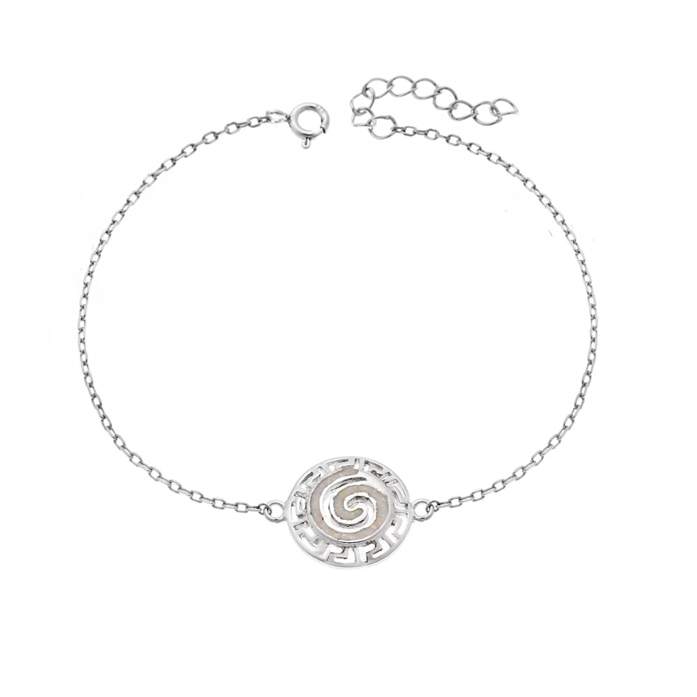 Βραχιόλι Senza από ασήμι 925, Σπείρα με Opal και μαίανδρο - SSR4080SWH