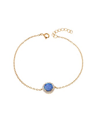Βραχιόλι Senza από επιχρυσωμένο ασήμι 925, με Opal και ζιργκόν - SSR4083GOP
