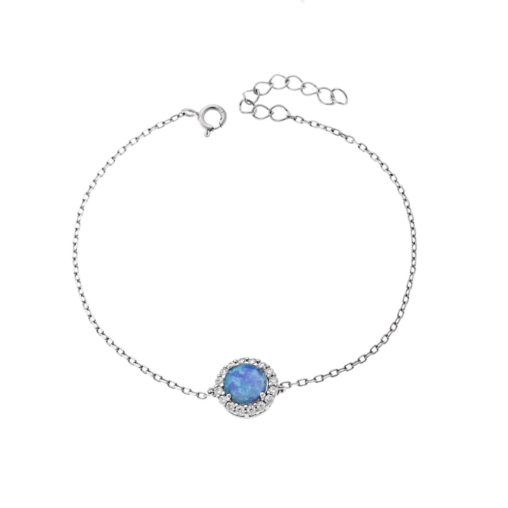Βραχιόλι Senza από ασήμι 925, με Opal και ζιργκόν - SSR4083SOP