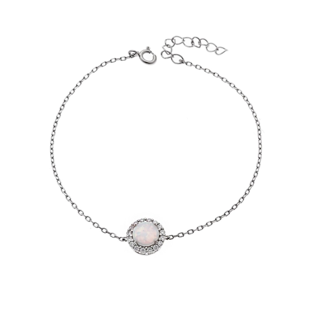Βραχιόλι Senza από ασήμι 925, με Opal και ζιργκόν - SSR4083SWH