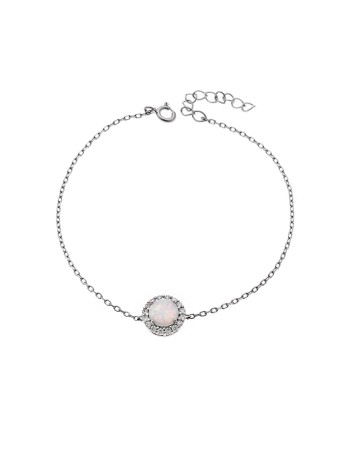 Βραχιόλι Senza από ασήμι 925, με Opal και ζιργκόν - SSR4083SWH
