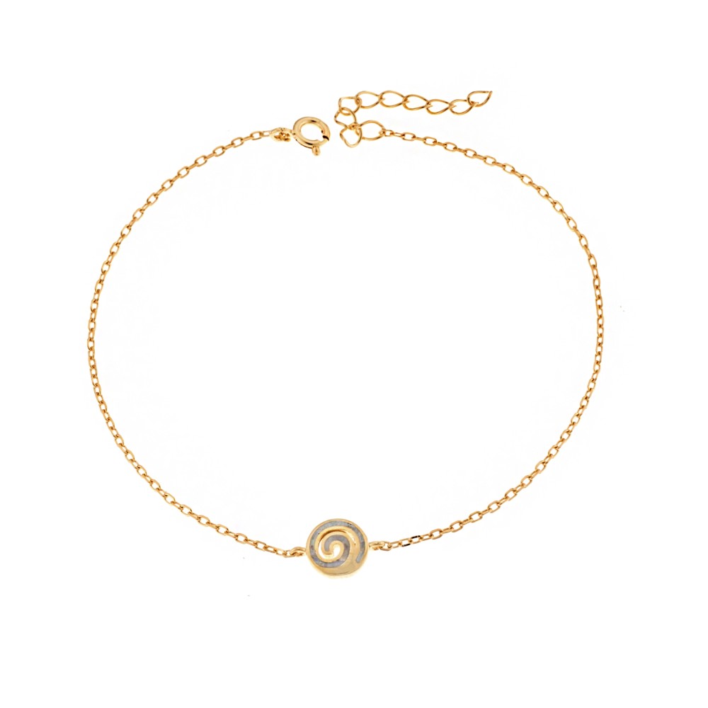 Βραχιόλι Senza από επιχρυσωμένο ασήμι 925, Σπείρα με Opal - SSR4084GWH