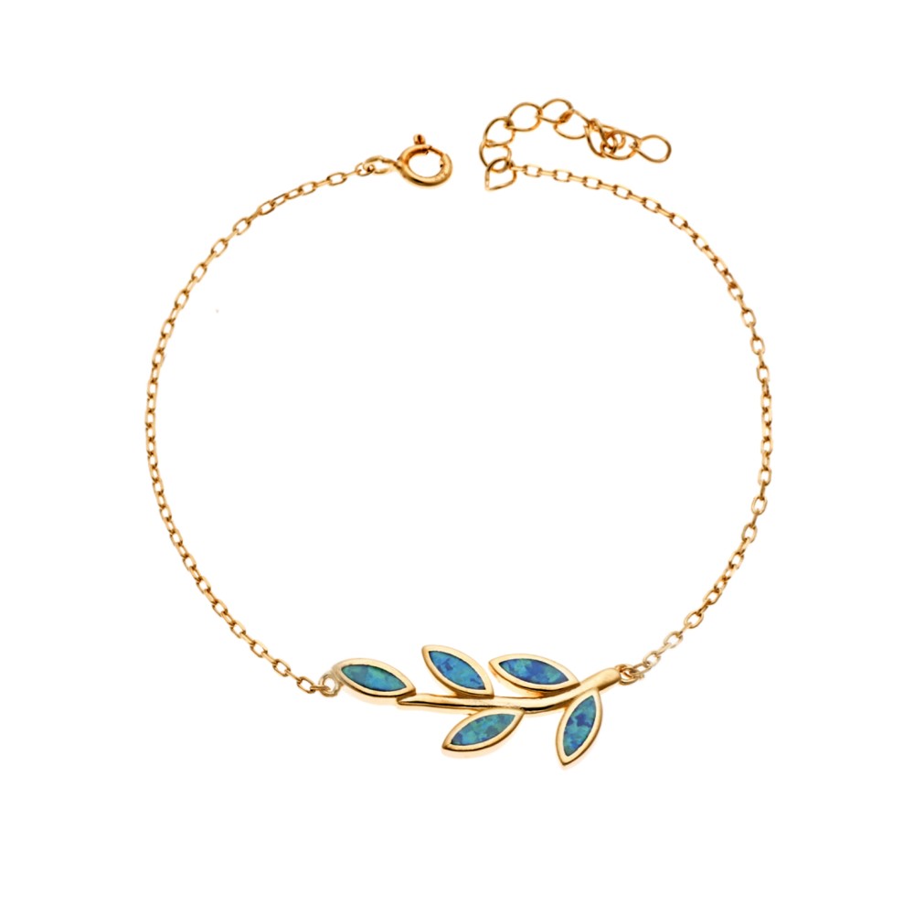 Βραχιόλι Senza από επιχρυσωμένο ασήμι 925, κλαδάκι με Opal - SSR4086GOP