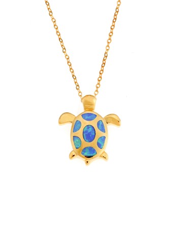 Μοτίφ Senza από επιχρυσωμένο ασήμι 925, χελωνίτσα με Opal - SSR4095GOP