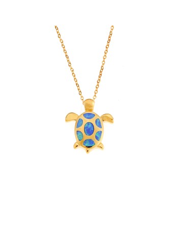 Μοτίφ Senza από επιχρυσωμένο ασήμι 925, χελωνίτσα με Opal - SSR4095GOP