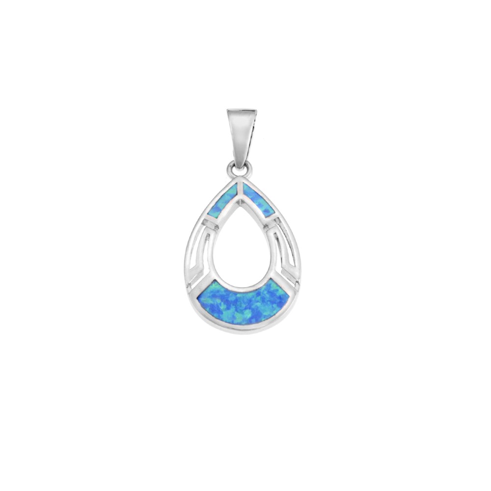Μοτίφ Senza από ασήμι 925, δάκρυ με μαίανδρο και Opal - SSR4097SOP