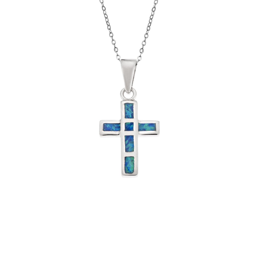 Μοτίφ Senza από ασήμι 925, Σταυρός με Opal - SSR4103SOP