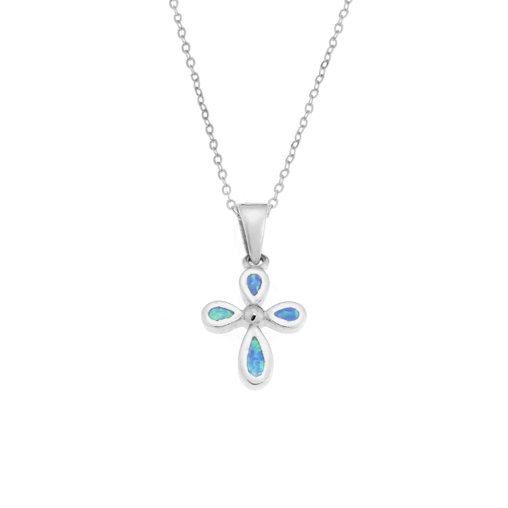 Μοτίφ Senza από ασήμι 925, Σταυρός με Opal - SSR4104SOP