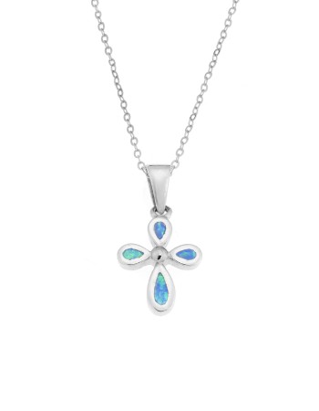 Μοτίφ Senza από ασήμι 925, Σταυρός με Opal - SSR4104SOP
