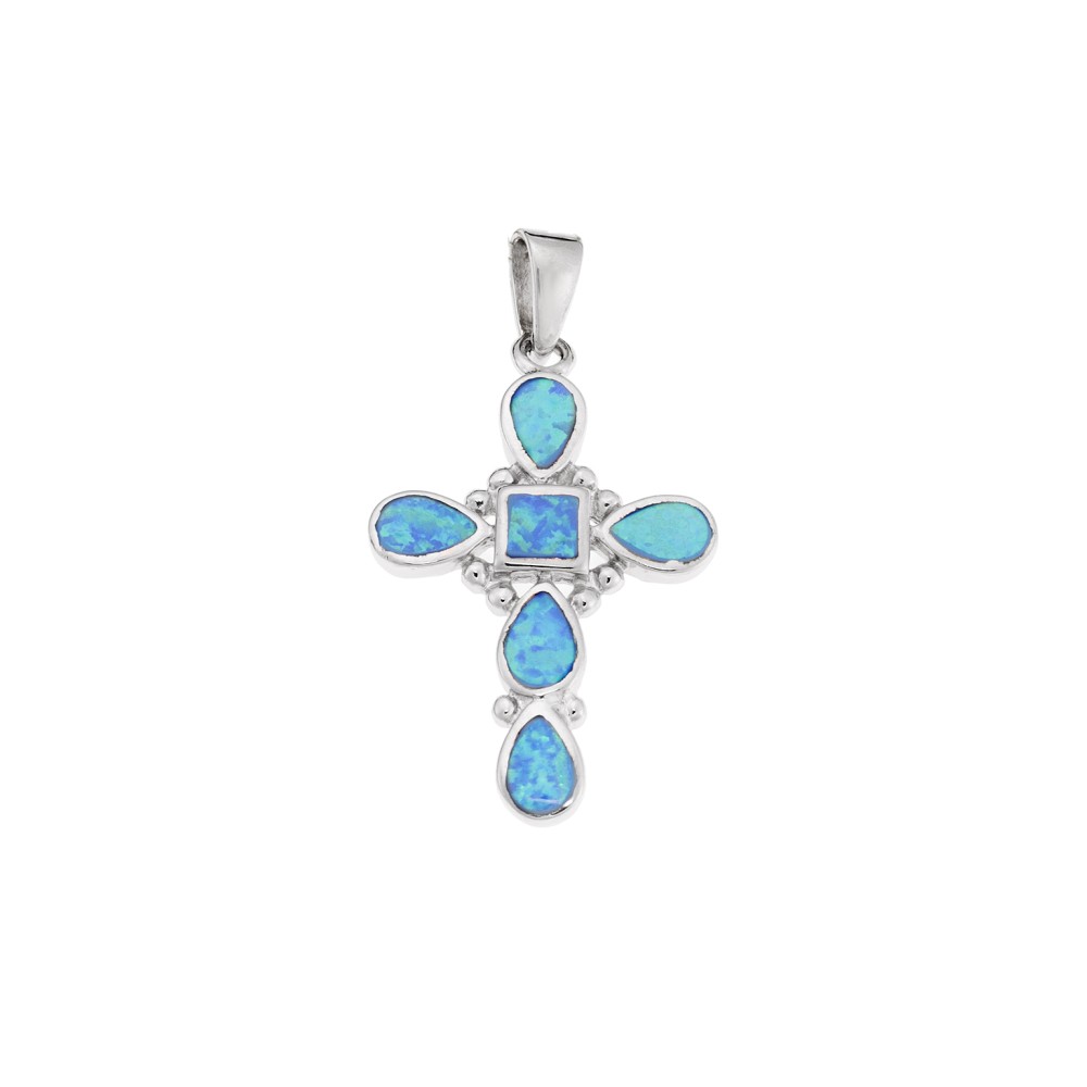 Μοτίφ Senza από ασήμι 925, Σταυρός με Opal - SSR4105SOP