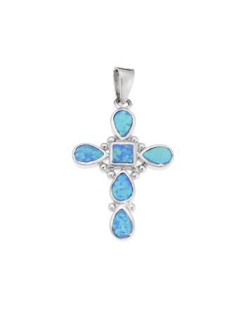 Μοτίφ Senza από ασήμι 925, Σταυρός με Opal - SSR4105SOP