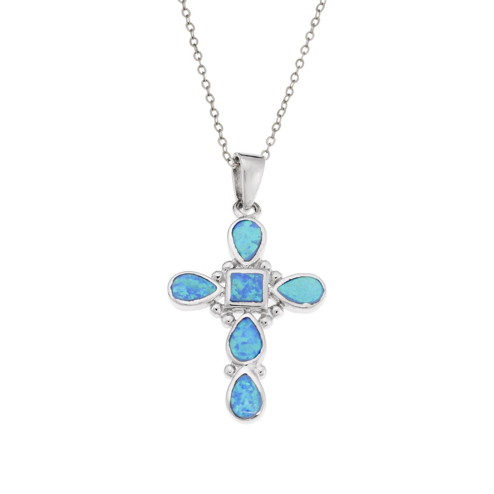 Μοτίφ Senza από ασήμι 925, Σταυρός με Opal - SSR4105SOP