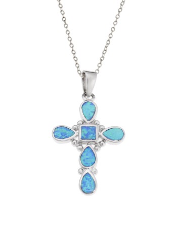 Μοτίφ Senza από ασήμι 925, Σταυρός με Opal - SSR4105SOP