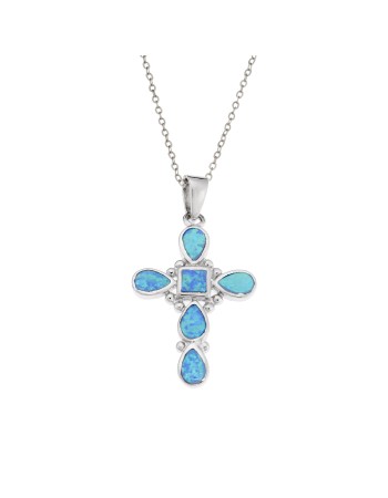 Μοτίφ Senza από ασήμι 925, Σταυρός με Opal - SSR4105SOP