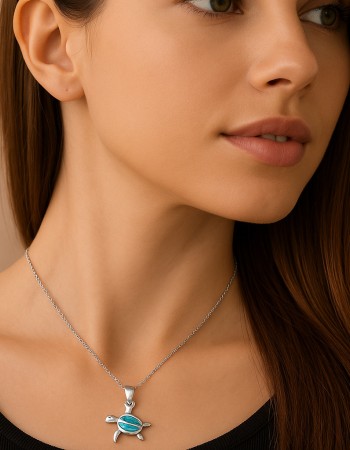 Μοτίφ Senza από ασήμι 925, χελωνίτσα με Opal - SSR4110SOP