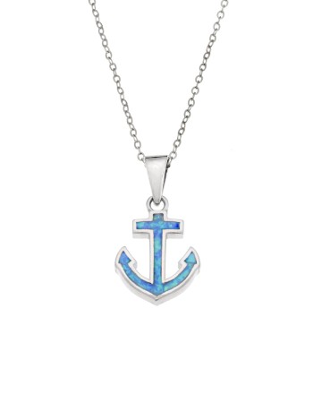 Μοτίφ Senza από ασήμι 925, άγκυρα με Opal - SSR4111SOP