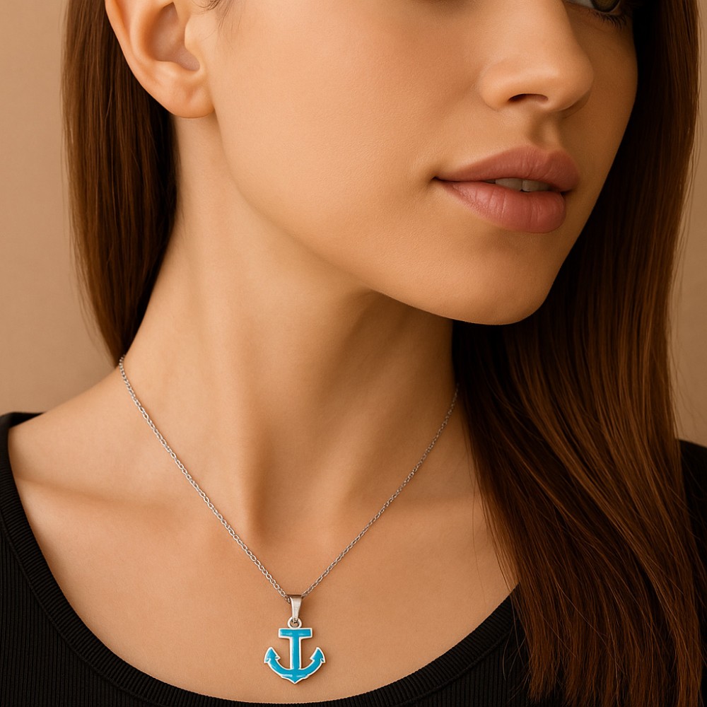 Μοτίφ Senza από ασήμι 925, άγκυρα με Opal - SSR4111SOP