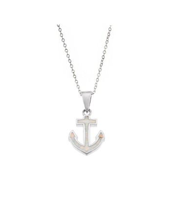 Μοτίφ Senza από ασήμι 925, άγκυρα με Opal - SSR4111SWH