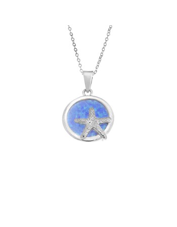 Μοτίφ Senza από ασήμι 925, κύκλος με Opal και αστερία - SSR4112SOP