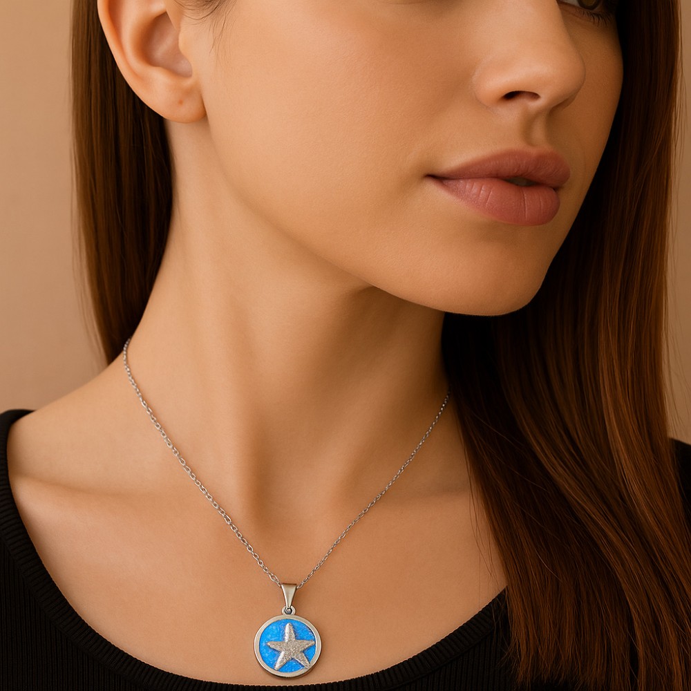 Μοτίφ Senza από ασήμι 925, κύκλος με Opal και αστερία - SSR4112SOP