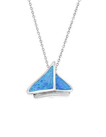 Μοτίφ Senza από ασήμι 925, καραβάκι με Opal - SSR4113SOP