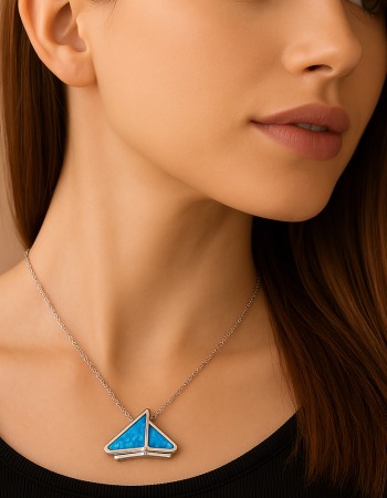 Μοτίφ Senza από ασήμι 925, καραβάκι με Opal - SSR4113SOP